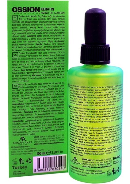 Ossıon Amıno Keratın Sac Bakım Yagı 100ML fırsatları