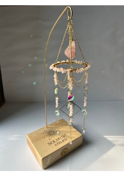 Masaüstü Serisi Pembe Kuvars Suncatcher - Güneş Tutucu - Güneş Yakalayıcı - El Yapımı fiyatları