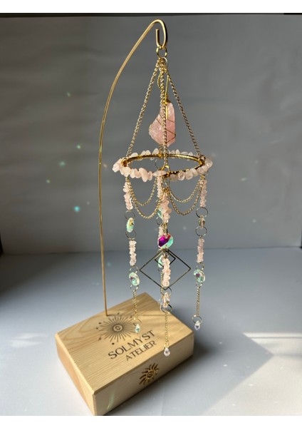Masaüstü Serisi Pembe Kuvars Suncatcher - Güneş Tutucu - Güneş Yakalayıcı - El Yapımı fırsatları