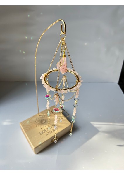 Masaüstü Serisi Pembe Kuvars Suncatcher - Güneş Tutucu - Güneş Yakalayıcı - El Yapımı indirimleri