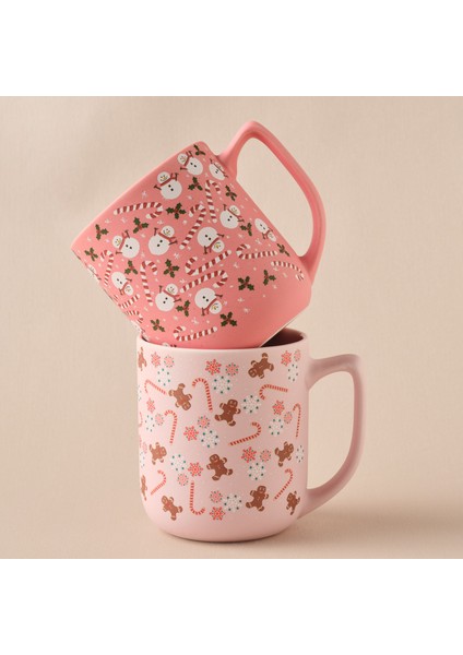 New Year Yılbaşı Gingerbread Soft Touch 2 Kişilik Kupa Seti 470 ml fiyatları