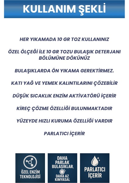 Bulaşık Makinesi Parlatıcılı Toz Deterjan 500 gr indirimleri