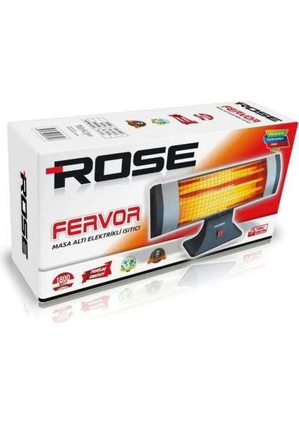 Fervor 1800 Watt Devrilme Emniyetli Tak Çalıştır Masa Altı Elektrikli Soba