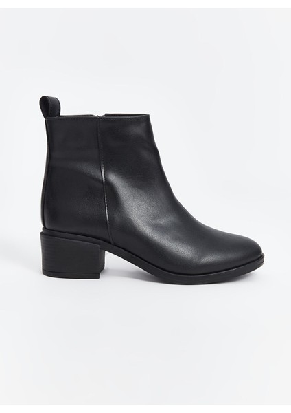 Yeni Sezon Deri Görünümlü Kadın Topuklu Bot fiyatları