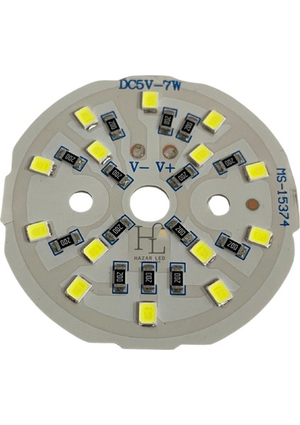 5 Volt 7 Watt Smd 2835 Ledli Hazır Projektör Ledi Beyaz Yuvarlak Pcb Avize Ledi 44MM (3 Adet) modelleri