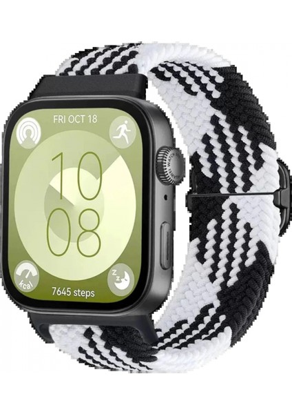 Huawei Fit 4 Star Kordon - Siyah-Beyaz