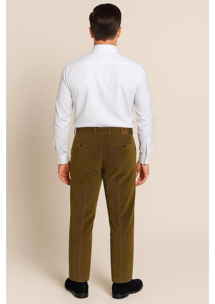 Rahat Kesim Kışlık Içi Polarlı Açık Yeşil Erkek Kadife Pantolon modelleri