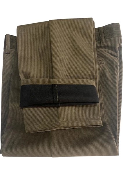 Rahat Kesim Kışlık Içi Polarlı Açık Yeşil Erkek Kadife Pantolon indirimleri