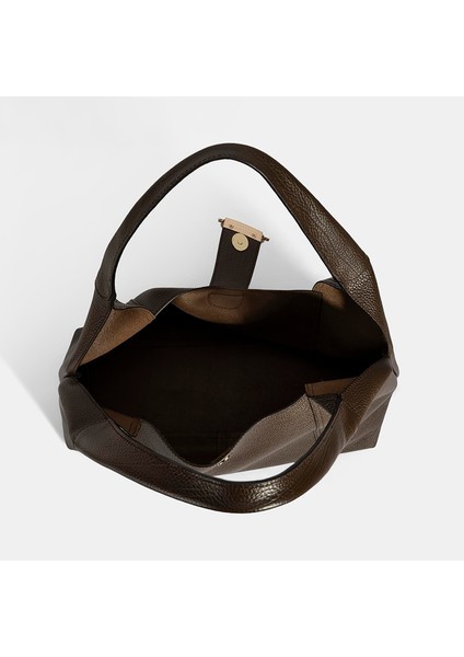 Kadın Acı Kahve Cüzdan Aksesuarlı Deri Omuz Çantası indirimleri