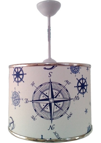 Pusulalı Elkamentli Avize M-530 Kumaş Kaplama Çocuk Odası ve Bebek Odası Avize Sarkıt