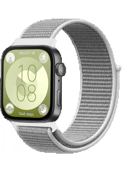 Huawei Fit 4 Hasırlı Cırtcırtlı Kordon - Beyaz