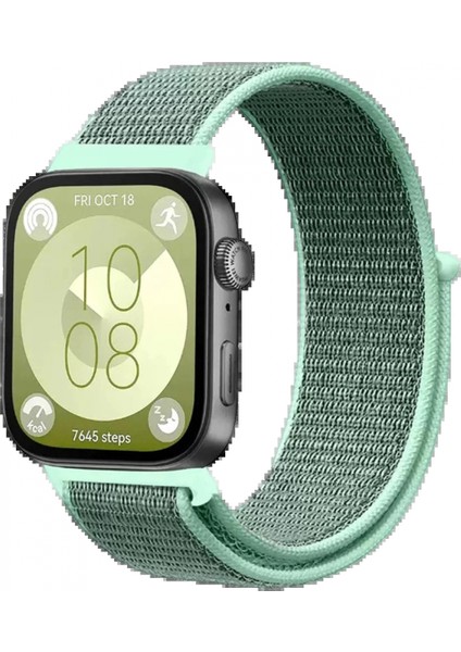 Huawei Fit 4 Hasırlı Cırtcırtlı Kordon - Turkuaz