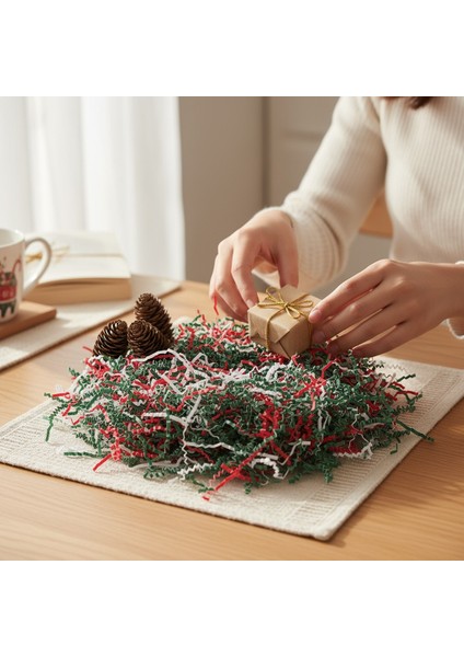 500 gr Zigzag Kırpık Kağıt , Kırpıntı Kağıt * Yılbaşı Mix Yeşil / Kırmızı / Beyaz fırsatları