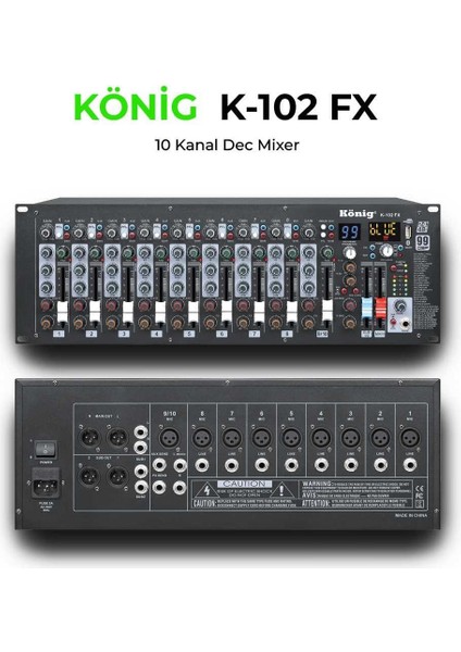 König K-102 10 Kanal Küp Dec Mixer (Dıamond)