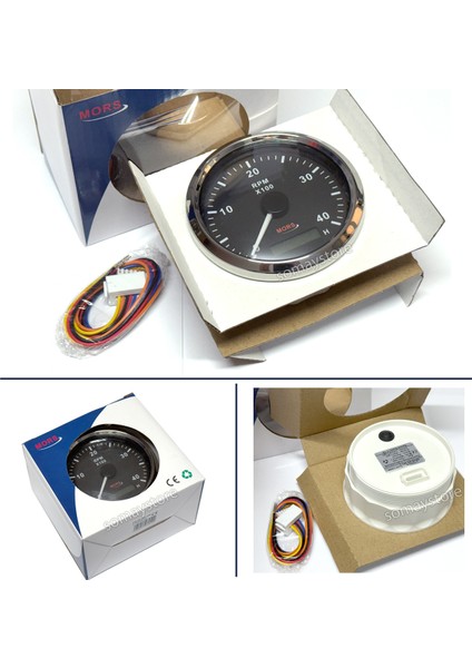 Marine Mors Devir Göstergesi 4000 Rpm Motor Zaman Saatli 12-24 V Ø: 100 mm Siyah fiyatları