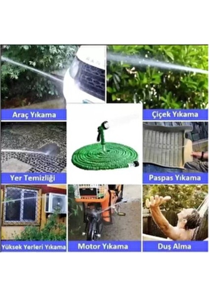 Uzayan Hortum 22.5 Metre Hafif ve Taşınabilir Bahçe Kullanımı İçin Uygun