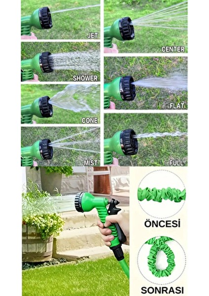 Uzayan Hortum 22.5 Metre Hafif ve Taşınabilir Bahçe Kullanımı İçin Uygun