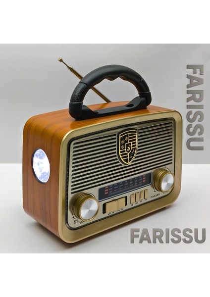 301 Eskitme Nostalji Tasarımlı Bluetoothlu Nostalji Radyo Fm-Sd Kart-Aux