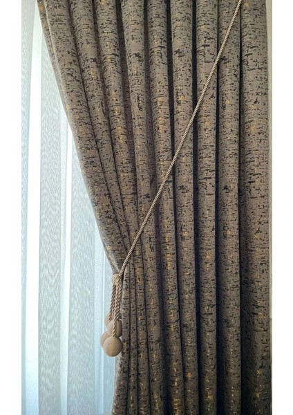 Fon Jakar Perde Perla Desen Çift Kanat Sık Pileli(1x3)