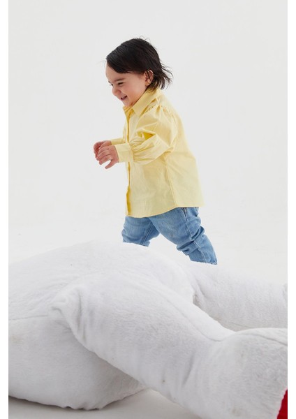 Balon Kol Çocuk Poplin Gömlek Limon Sarısı indirimleri