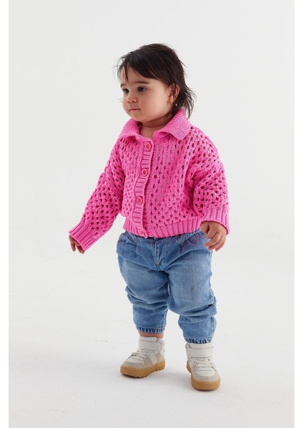 Çocuk Triko Hırka Pembe modelleri