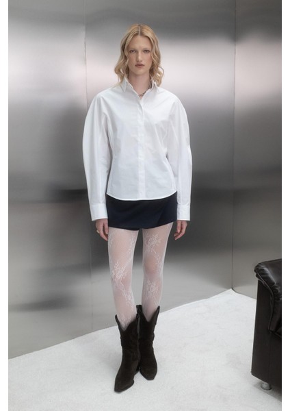 Kolu Balenli Poplin Gömlek Beyaz modelleri