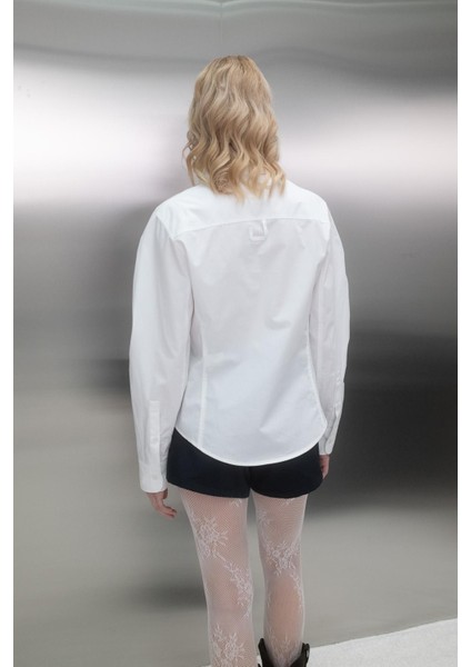 Kolu Balenli Poplin Gömlek Beyaz indirimleri