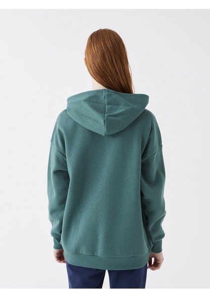 Xsıde Yeşil Baskılı Oversize Kadın Kalın Hoodie indirimleri