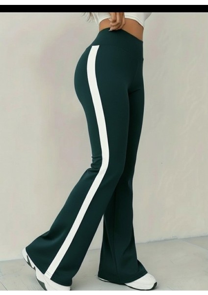 Kadın Yüksek Bel Ispanyol Paçalı Yanlardan Şerit Detaylı Dalgıç Tayt Pantolon fiyatları
