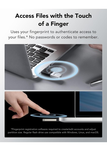 Jumpdrive Fingerprint F35 Pro 128 GB USB 3.0 Flash Sürücü, 400 Mb/s'ye Kadar OKUMA/300 Mb/s Ya modelleri