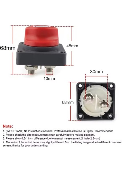 MR-275G-1 Akü Devre Kesici Şalteri 275A 2p 12-48V On-Off 275 Amper Gömme indirimleri