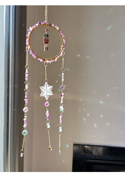 Yılbaşı Serisi - Yeniyıl - Ametist 1 Sun Catcher - Güneş Tutucu - Güneş Yakalayıcı - El Yapımı