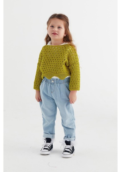 Çocuk Crop Triko Yağ Yeşili fırsatları