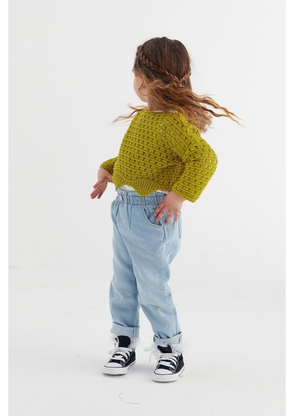 Çocuk Crop Triko Yağ Yeşili indirimleri