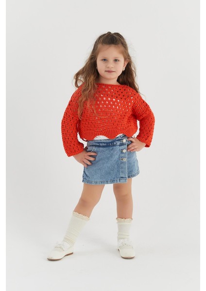 Çocuk Crop Triko Oranj fiyatları