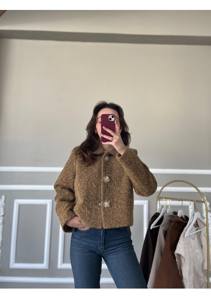 Düğme Detaylı Keçe Kaşe Ceket modelleri