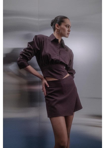 Premium Şort Etek Bordo