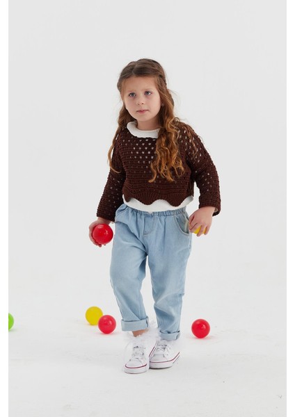 Çocuk Crop Triko Acı Kahve fırsatları