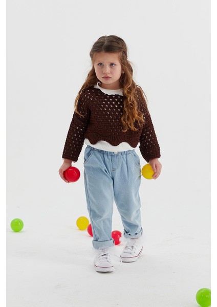 Çocuk Crop Triko Acı Kahve indirimleri