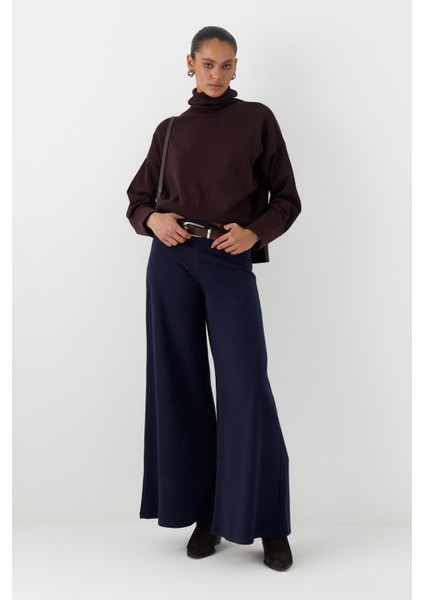 Triko Görünümlü Örme Pantolon Lacivert modelleri