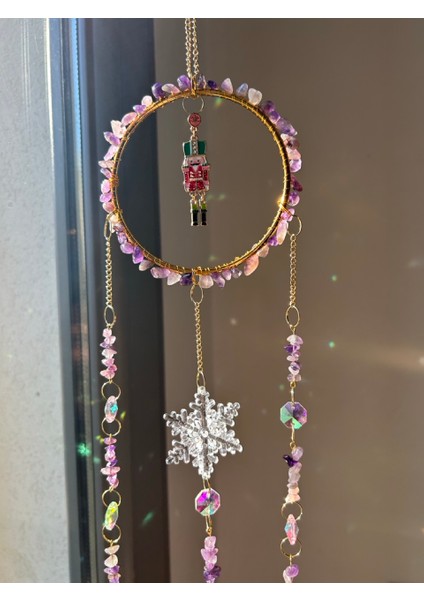 Yılbaşı Serisi - Yeniyıl - Ametist 1 Sun Catcher - Güneş Tutucu - Güneş Yakalayıcı - El Yapımı modelleri