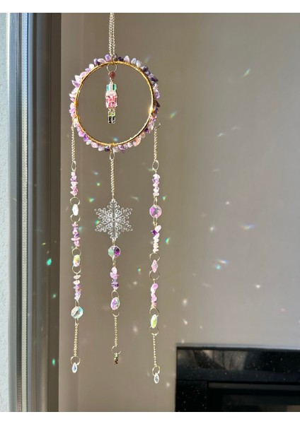Yılbaşı Serisi - Yeniyıl - Ametist 1 Sun Catcher - Güneş Tutucu - Güneş Yakalayıcı - El Yapımı fırsatları