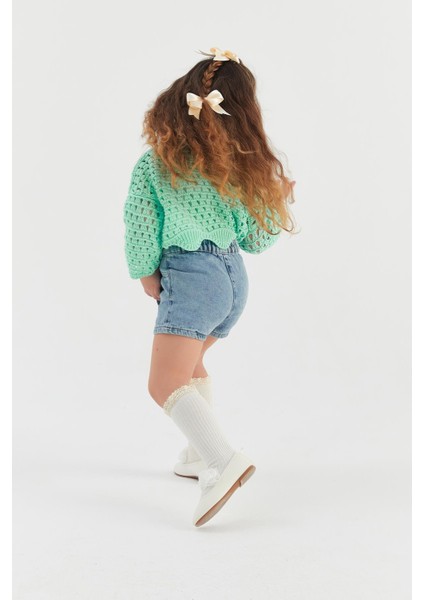 Çocuk Crop Triko Su Yeşili indirimleri