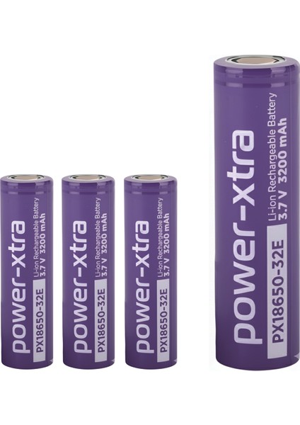 (4 Adet) 3200MAH Şarjlı Pil PX18650 Batarya 3.6V Li-Ion Uzun Ömürlü Yüksek Kapasite Şarj Edilebilir modelleri