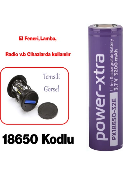 (4 Adet) 3200MAH Şarjlı Pil PX18650 Batarya 3.6V Li-Ion Uzun Ömürlü Yüksek Kapasite Şarj Edilebilir fiyatları