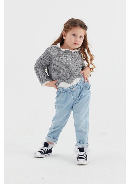 Çocuk Crop Triko Gri fırsatları