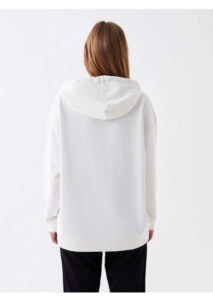 Lcw Modest Ekru Baskılı Uzun Kollu Kadın Hoodie indirimleri