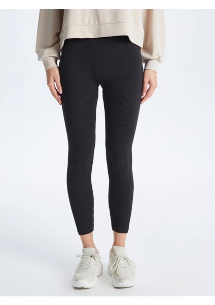 Xsıde Actıve Antrasit Beli Lastikli Düz Seamless Kadın Tayt modelleri