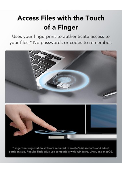 Jumpdrive Fingerprint F35 Pro 64 GB USB 3.0 Flash Sürücü, 300 Mb/s'ye Kadar OKUMA/150 Mb/s Yaz modelleri