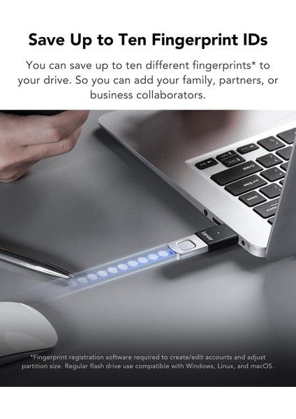 Jumpdrive Fingerprint F35 Pro 64 GB USB 3.0 Flash Sürücü, 300 Mb/s'ye Kadar OKUMA/150 Mb/s Yaz fırsatları